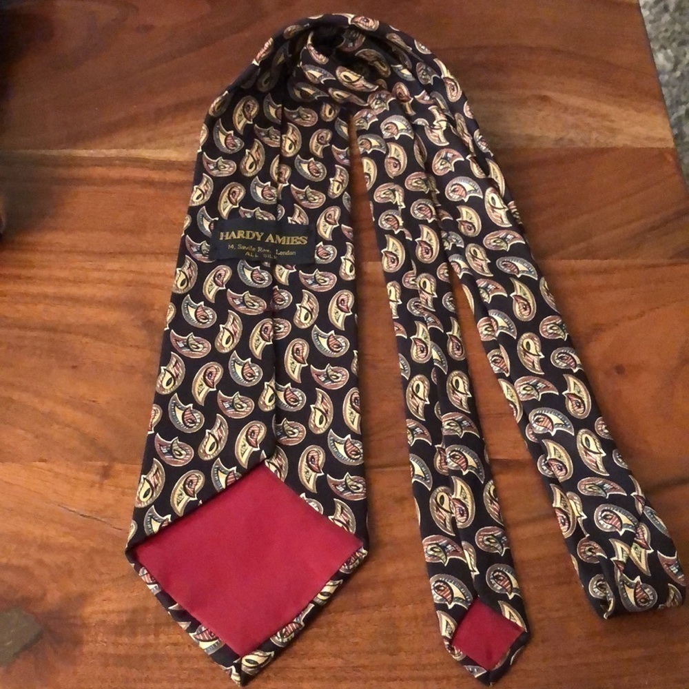 HARDY AMIES 100% SILK PAISLEY TIE